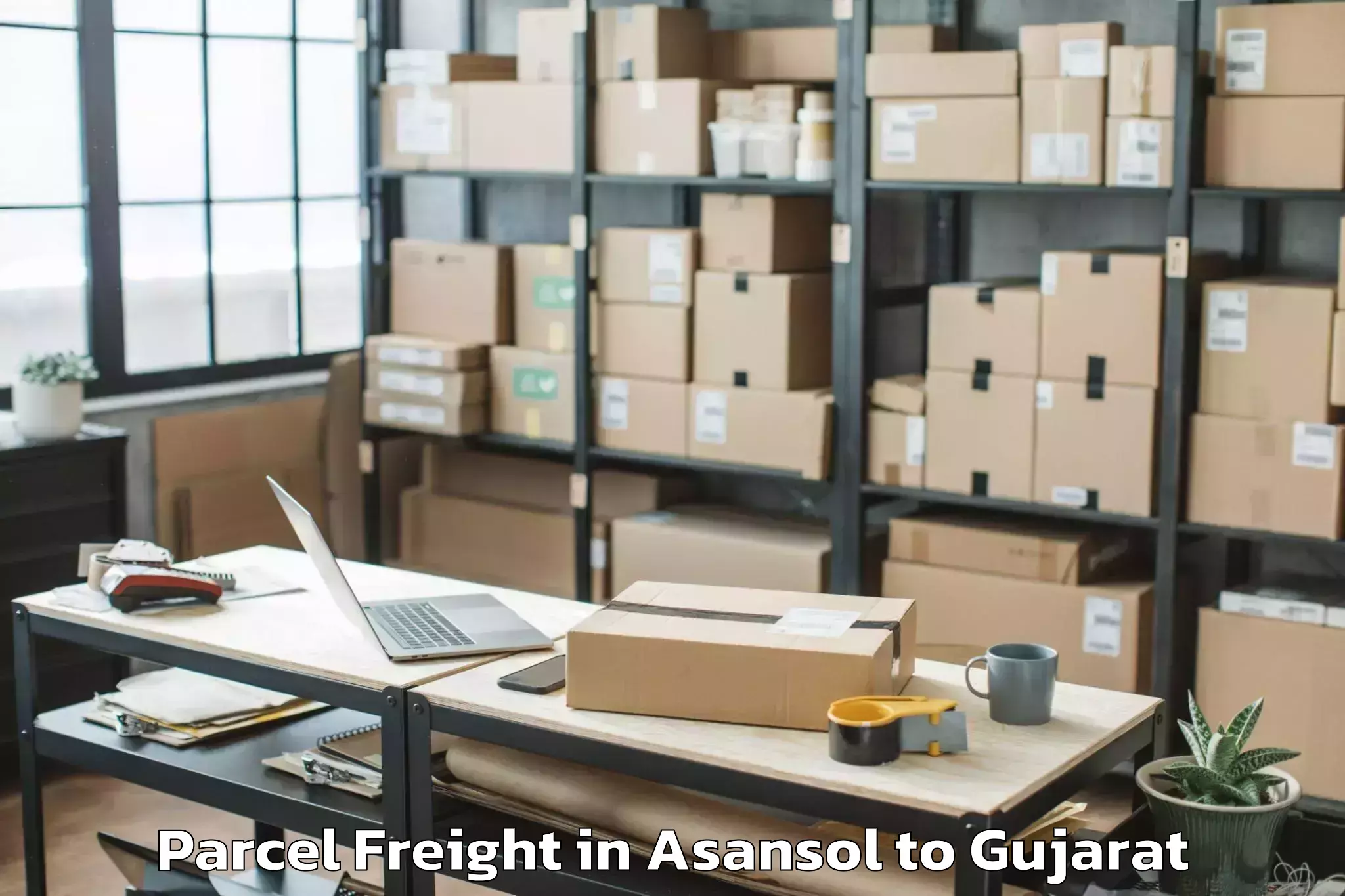 Easy Asansol to Khambhalia Parcel Freight Booking